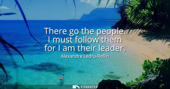 Small: There go the people. I must follow them for I am their leader