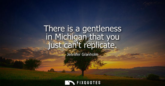 Small: There is a gentleness in Michigan that you just cant replicate