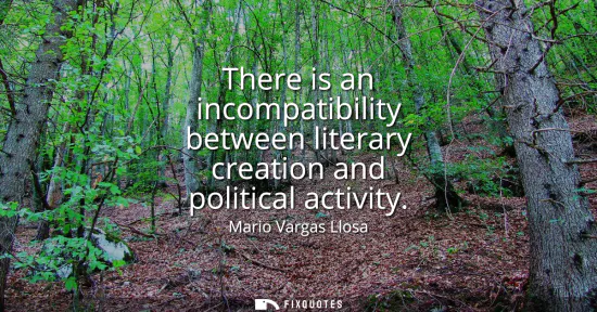 Small: There is an incompatibility between literary creation and political activity