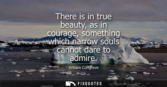 Small: There is in true beauty, as in courage, something which narrow souls cannot dare to admire