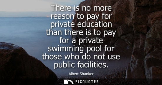 Small: There is no more reason to pay for private education than there is to pay for a private swimming pool f