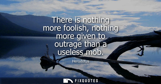 Small: There is nothing more foolish, nothing more given to outrage than a useless mob