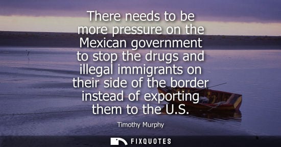 Small: There needs to be more pressure on the Mexican government to stop the drugs and illegal immigrants on t