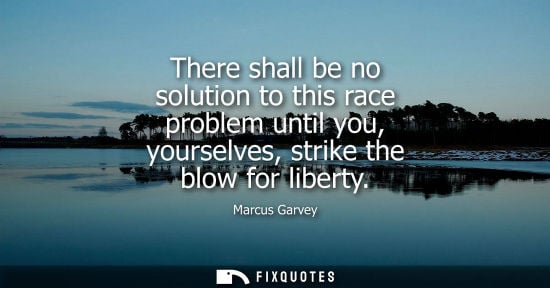 Small: There shall be no solution to this race problem until you, yourselves, strike the blow for liberty - Marcus Ga