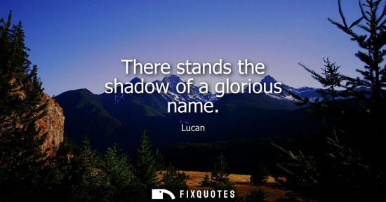 Small: There stands the shadow of a glorious name