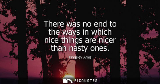 Small: There was no end to the ways in which nice things are nicer than nasty ones