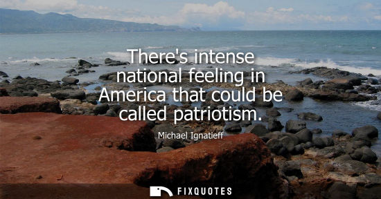 Small: Theres intense national feeling in America that could be called patriotism
