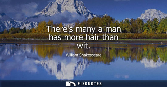 Small: Theres many a man has more hair than wit