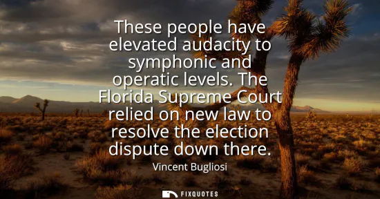 Small: These people have elevated audacity to symphonic and operatic levels. The Florida Supreme Court relied on new 