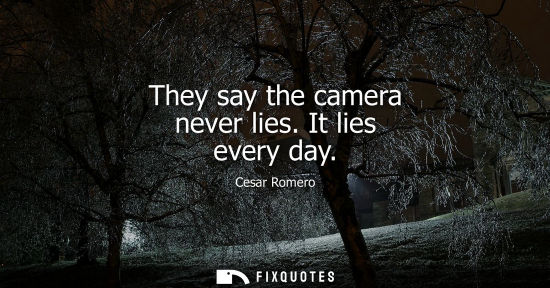 Small: They say the camera never lies. It lies every day