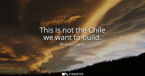 Small: This is not the Chile we want to build