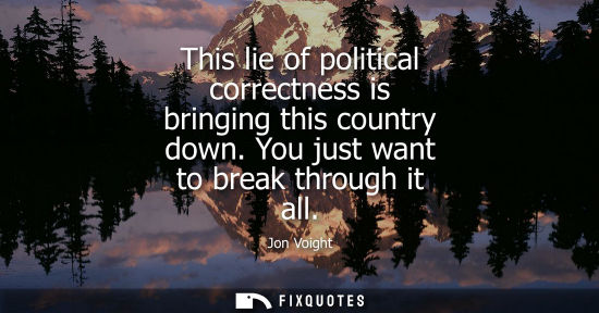 Small: This lie of political correctness is bringing this country down. You just want to break through it all