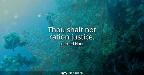 Small: Thou shalt not ration justice