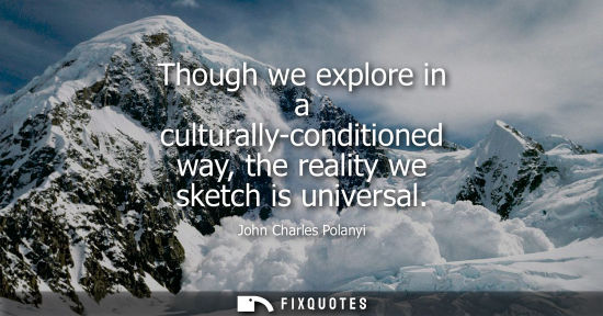 Small: Though we explore in a culturally-conditioned way, the reality we sketch is universal