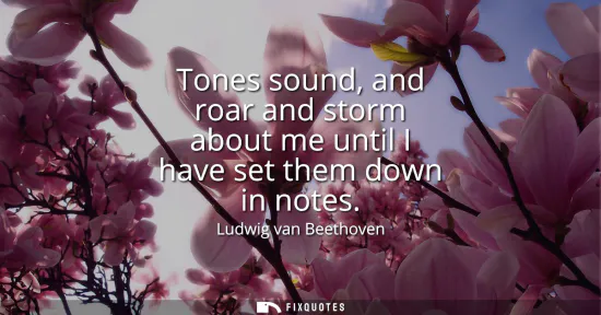 Small: Tones sound, and roar and storm about me until I have set them down in notes
