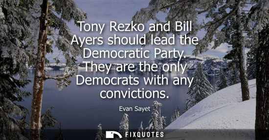 Small: Tony Rezko and Bill Ayers should lead the Democratic Party. They are the only Democrats with any convic