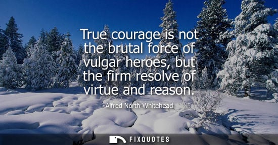 Small: True courage is not the brutal force of vulgar heroes, but the firm resolve of virtue and reason