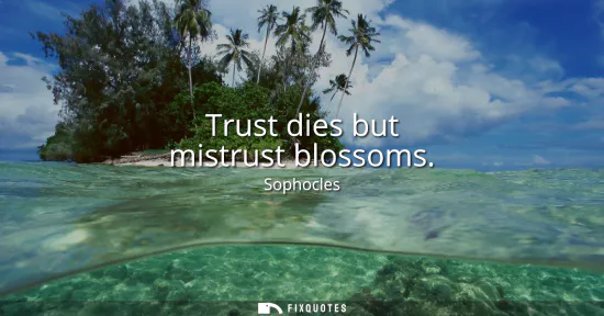 Small: Trust dies but mistrust blossoms