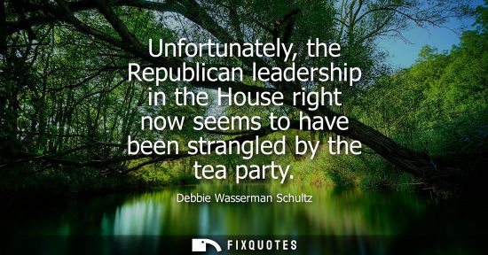 Small: Unfortunately, the Republican leadership in the House right now seems to have been strangled by the tea