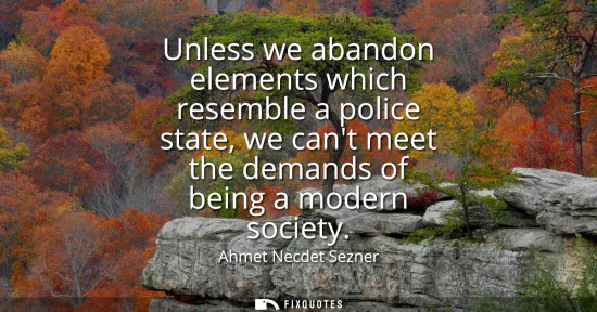 Small: Unless we abandon elements which resemble a police state, we cant meet the demands of being a modern society