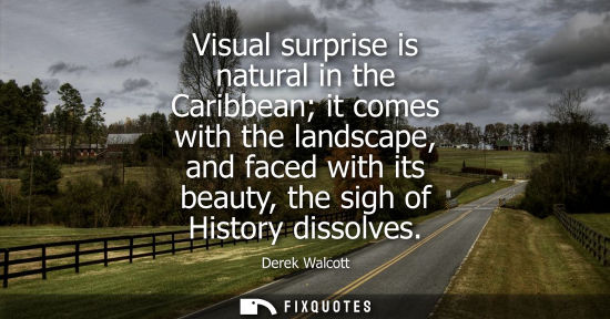 Small: Visual surprise is natural in the Caribbean it comes with the landscape, and faced with its beauty, the