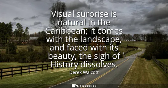 Small: Visual surprise is natural in the Caribbean it comes with the landscape, and faced with its beauty, the sigh o