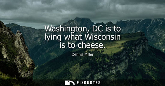 Small: Washington, DC is to lying what Wisconsin is to cheese