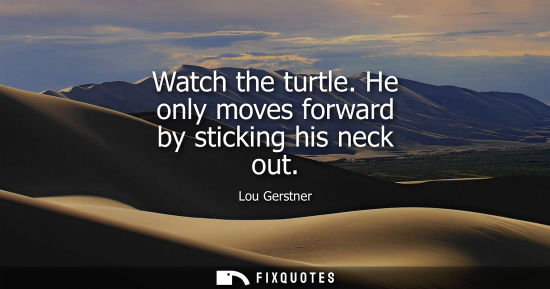 Small: Watch the turtle. He only moves forward by sticking his neck out
