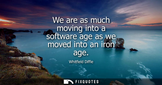Small: We are as much moving into a software age as we moved into an iron age - Whitfield Diffie