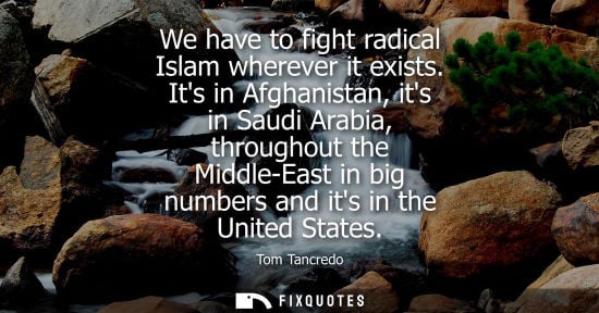 Small: We have to fight radical Islam wherever it exists. Its in Afghanistan, its in Saudi Arabia, throughout the Mid