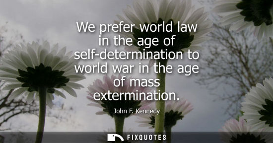 Small: We prefer world law in the age of self-determination to world war in the age of mass extermination
