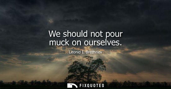 Small: Leonid I. Brezhnev - We should not pour muck on ourselves