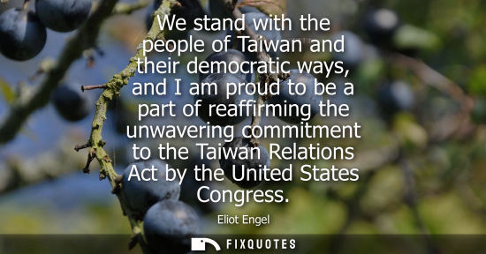 Small: We stand with the people of Taiwan and their democratic ways, and I am proud to be a part of reaffirmin