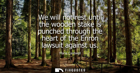 Small: We will not rest until the wooden stake is punched through the heart of the Enron lawsuit against us