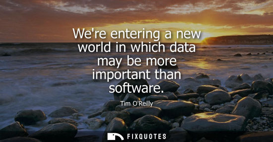 Small: Were entering a new world in which data may be more important than software
