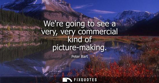 Small: Were going to see a very, very commercial kind of picture-making