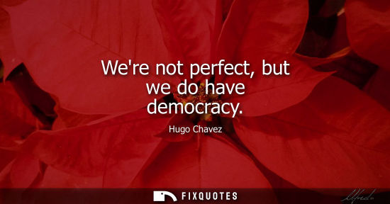 Small: Were not perfect, but we do have democracy
