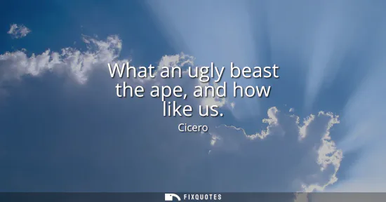 Small: What an ugly beast the ape, and how like us