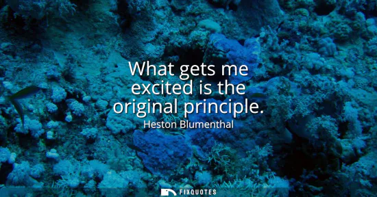 Small: What gets me excited is the original principle