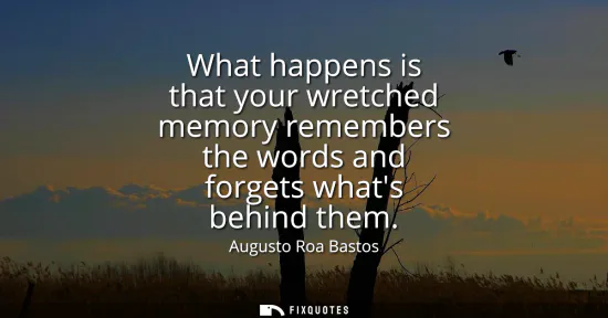Small: What happens is that your wretched memory remembers the words and forgets whats behind them