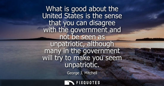 Small: What is good about the United States is the sense that you can disagree with the government and not be 