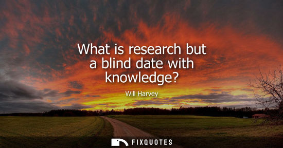 Small: What is research but a blind date with knowledge?