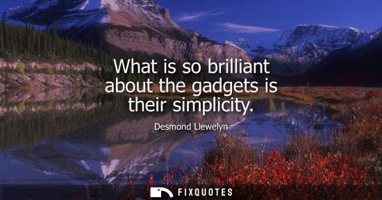 Small: What is so brilliant about the gadgets is their simplicity