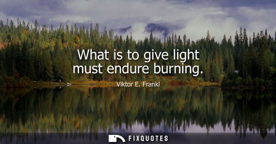 Small: What is to give light must endure burning