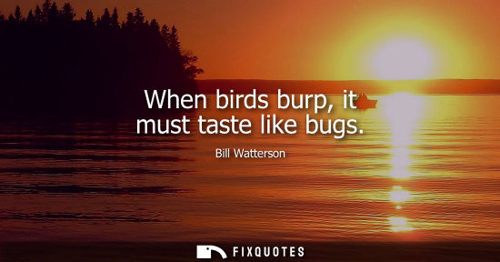 Small: When birds burp, it must taste like bugs