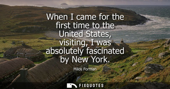 Small: When I came for the first time to the United States, visiting, I was absolutely fascinated by New York