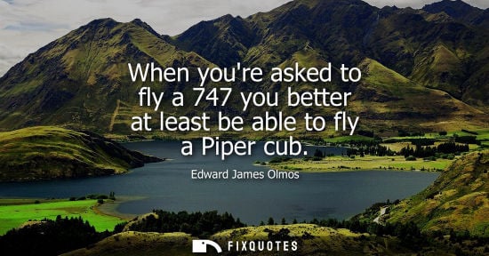 Small: When youre asked to fly a 747 you better at least be able to fly a Piper cub