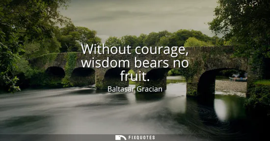 Small: Without courage, wisdom bears no fruit