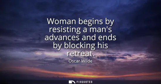 Small: Woman begins by resisting a mans advances and ends by blocking his retreat
