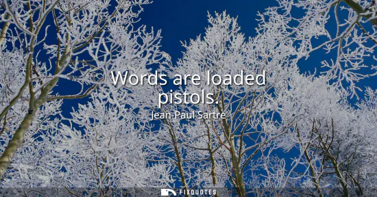 Small: Words are loaded pistols